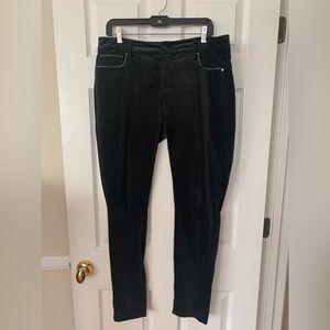 White House Black Market Jeans: Black Velvet w/Silver Trim, 5-Pockets, Zip, 12 L